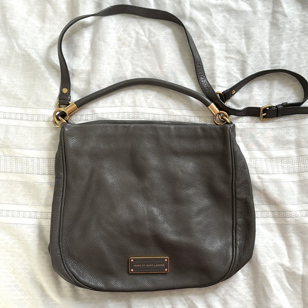 Marc by Marc Jacobs purse grey leather gold shoulder bag